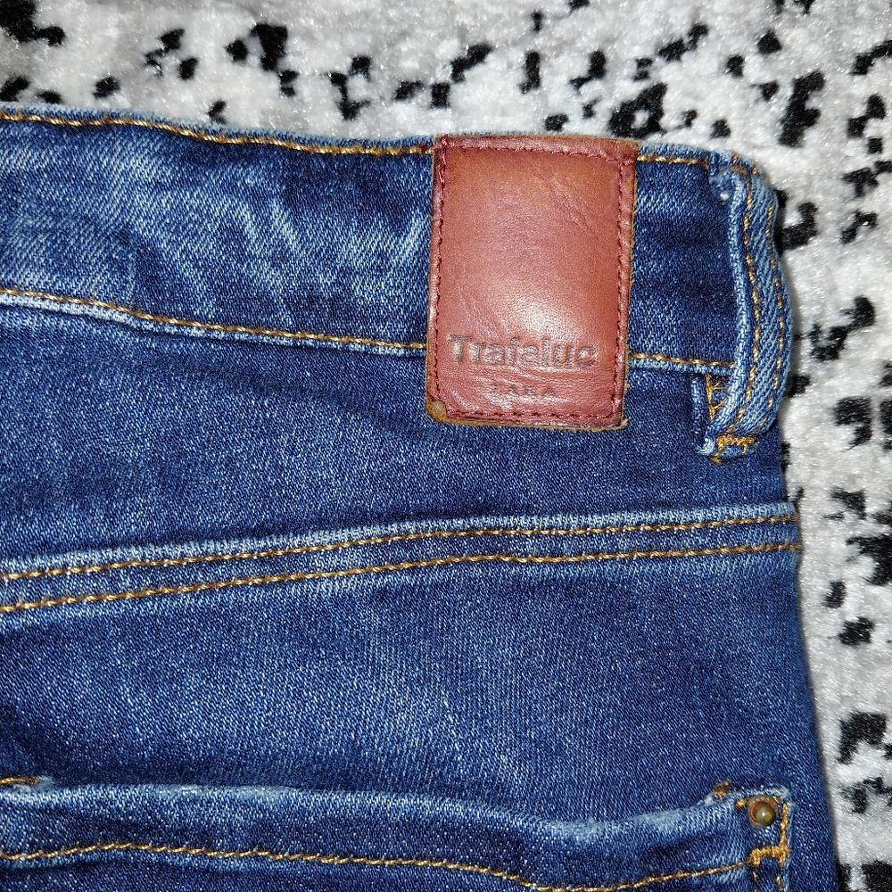 Zara Trafaluc Distressed Ripped Skinny Jeans Blue Size 6 / 38 - Picture 14 of 16